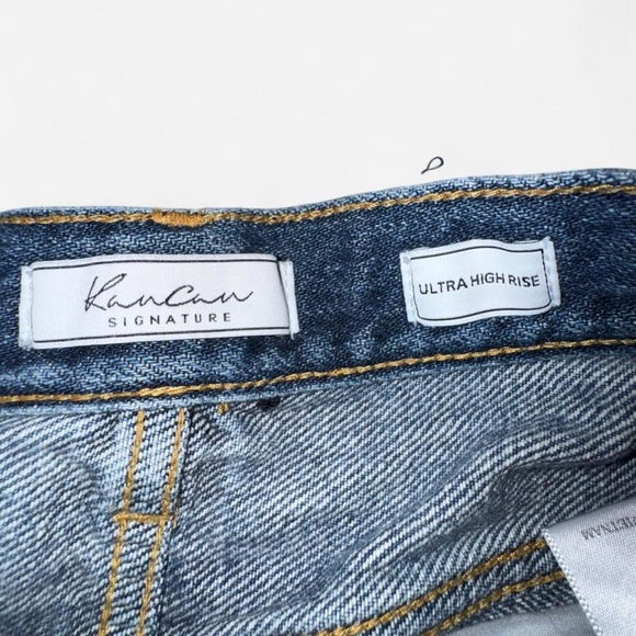 KanCan Ultra High Rise Distressed Denim Cutoff Shorts - Picture 3 of 7